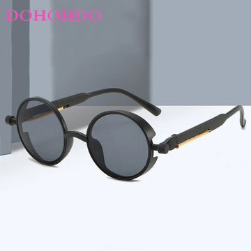 Vintage Steampunk Round Frame Sunglasses Men And Women Fashion Luxury Designer Sun Glasses Male Outdoors Cycling Shades UV400
