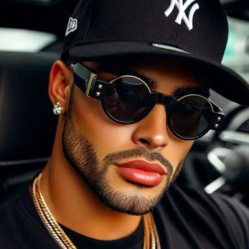 Small Frame Round Steampunk Sunglasses Men 2026 Luxury Brand Vintage Retro Punk Sun Glasses Driving Outdoor Eyewear Shades UV400