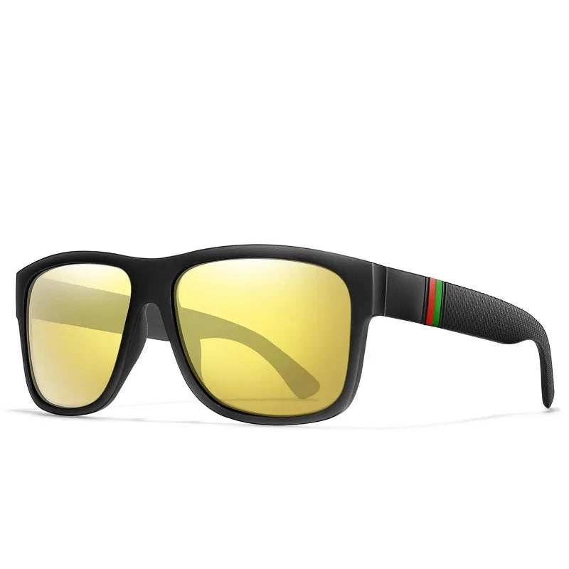 Classic Men Square Polarized Fishing Sunglasses Outdoor Driving Cycling Running Goggles Vintage Large Frame UV400