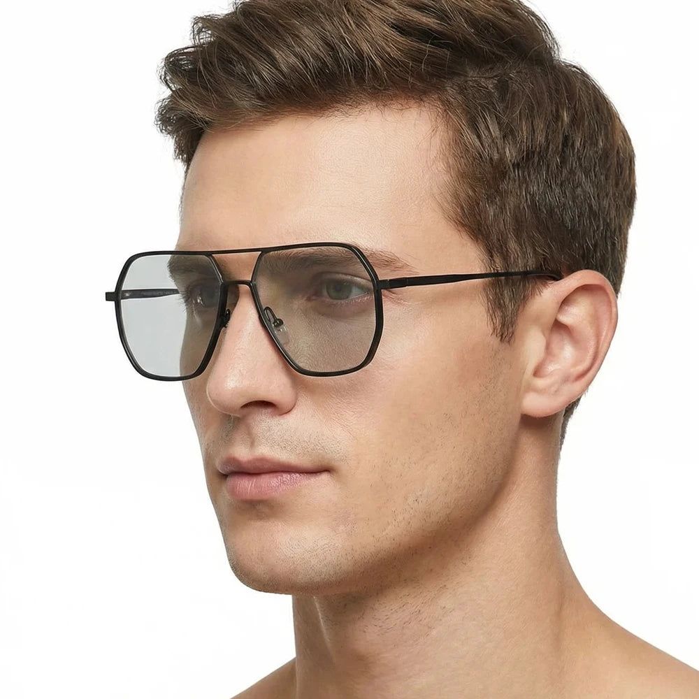 Luxury Metal Photochromic Sunglasses Men Women Fashion Polarized Sun Glasses Stylish Chameleon Anti-glare Driving Shades UV400