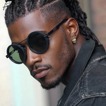 ND9 Speed Adjustable Dimming Polarized Sunglasses Men Punk Round Small Frame Sun Glasses For Male Driving Fishing UV400 Eyewear