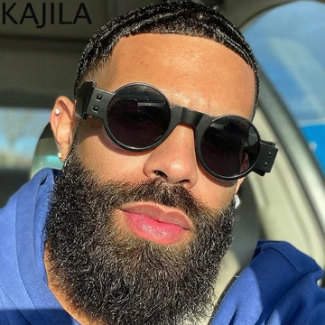Bold Vintage Round Sunglasses For Men Y2K Punk Style