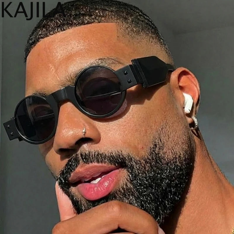 Bold Vintage Round Sunglasses For Men Y2K Punk Style