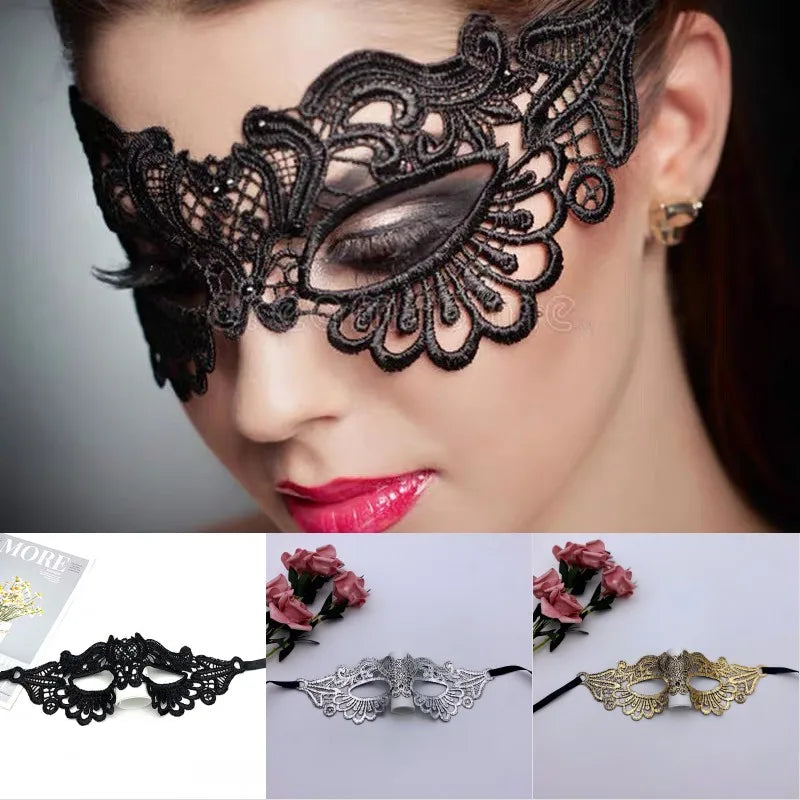 Sexy Black Lace Floral Eye Mask Masquerade Prom Face Mask Women Princess Party Cosplay Nightclub Queen Lace Mask Props Gifts