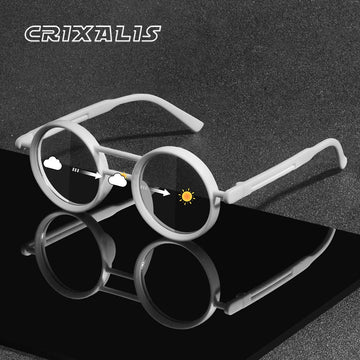 Photochromic Women’s Sunglasses Round Classic Vintage Black&White Frame Glasses Beach Traveling 16 years old above Shade UV400