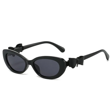 Korean Style Cat-Eye Fashion Bow-Decorated Glasses for Women, Suitable for Shopping and Travel, Uv Protection Sunglasses