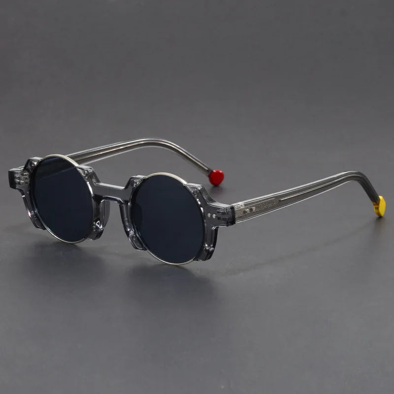 Korean Style Retro Round Sunglasses Men Brand Designer Vintage Driving Sun Glasses Fashion Retro Male Shades Women Oculos De Sol