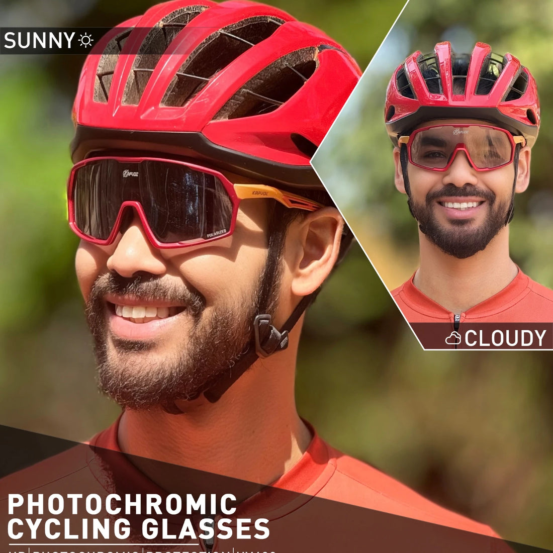 Kapvoe Photochromic Sunglasses for Man MTB Cycling Glasses Running Outdoor Sports Bike Glasses Women Bicycle Goggles UV400 2026