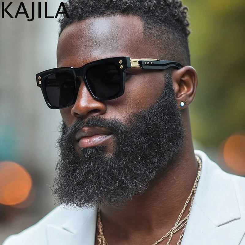 Oversized Classic Square Punk Sunglasses Men 2025 Luxury Brand Vintage Driving Sun Glasses for Male Steampunk Eyewear UV400