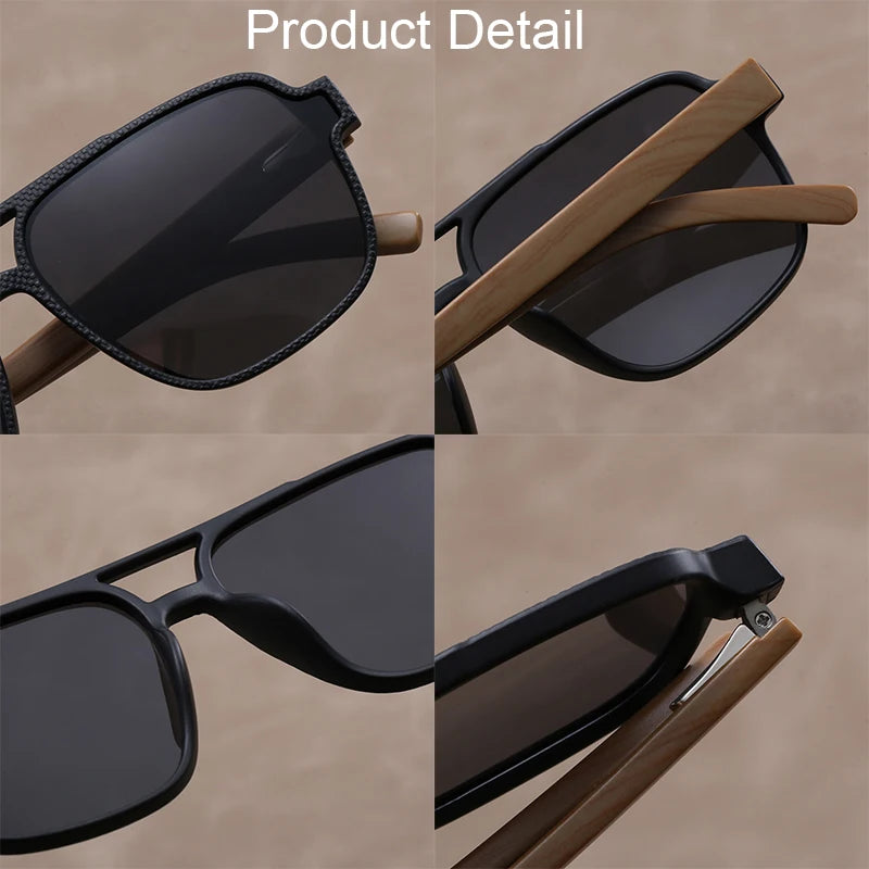 Simple Versatile Sunglasses Men Ultralight Double Beam Square Frame Outdoor Travel Ultraviolet Protection Sun Glasses