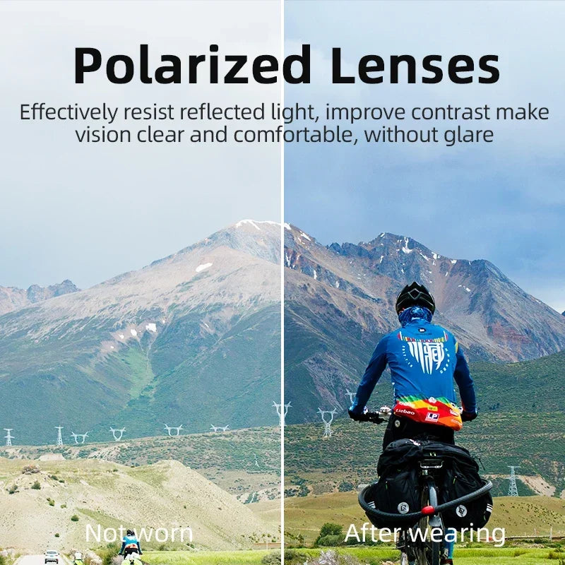 ROCKBROS Cycling Sunglasses UV400 Men Women Polarized Sun Protection Adjustable Sports Eyewear MTB Road Cycling Sunglasses